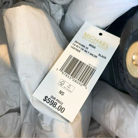 🔥NeW! $598 Large Michael Kors Mina Suede Chain Shoulder Bag - Picture 6 of 10